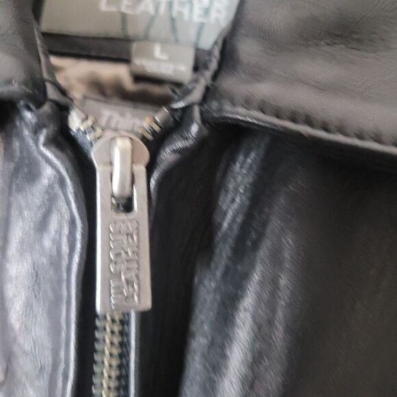 Vtg Wilson Leather Mens Size L Thinsulate lined biker Bomber Jacket Y2K - Picture 7 of 12